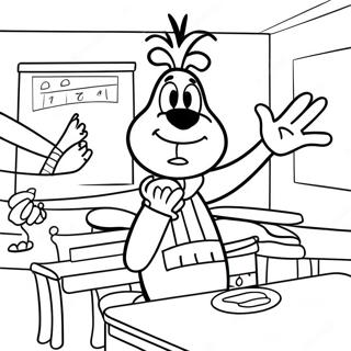 Goofy Klassrum Färgläggningssida | Goofy Klassrum målarbild