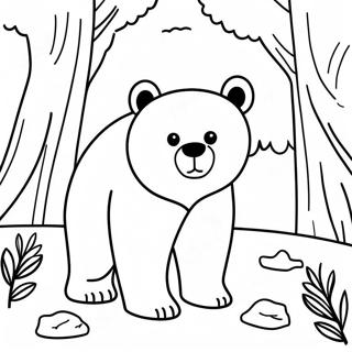 Realistisk Björn i en Skog Målarbild | Realistisk Björn målarbild