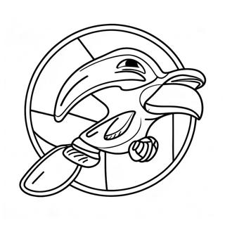 Mighty Ducks logotyp färgläggningssida | Mäktiga ankor målarbild