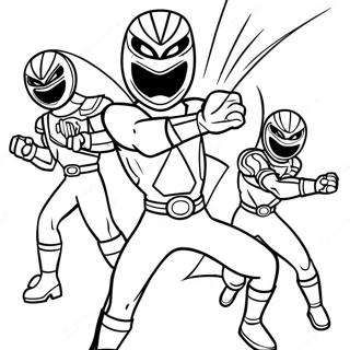 Mighty Morphin Power Ranger Action Målarbild | Power Ranger målarbild