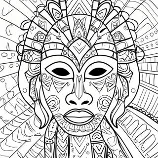 Färgglad Afrikansk Tribal Mask Målarbild | Afrikansk Mask målarbild