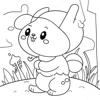 Bi och PuppyCat Färgläggningssida | Bi och PuppyCat målarbild
