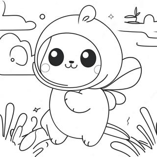 Söt Bi och PuppyCat Äventyr Målarbild | Bi och PuppyCat målarbild