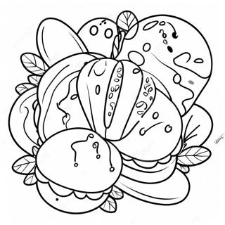 Färgglada Pan Dulce-godisar färgläggningssida | Söt Bröd målarbild