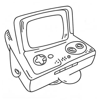 Retro Videospelskonsol Färgläggningssida | Videospel målarbild
