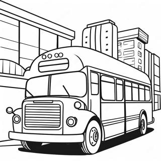 Stadsbuss färgläggningssida | Stadsbuss målarbild