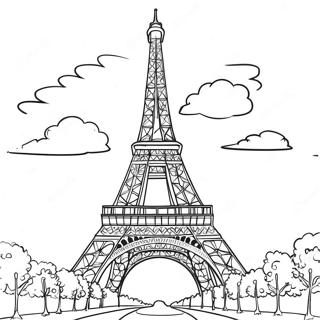 Eiffeltornet i Paris målarbok | Paris målarbild