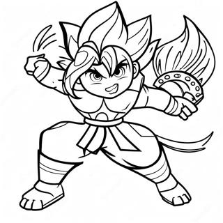 Dynamisk Beyblade Achilles i Strid Färgläggningssida | Beyblade Achilles målarbild
