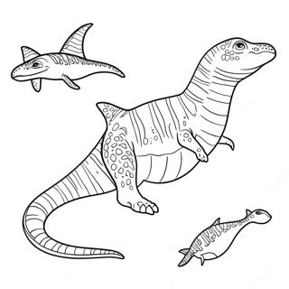 Mosasaurus Målarbild | Mosasaurus målarbild