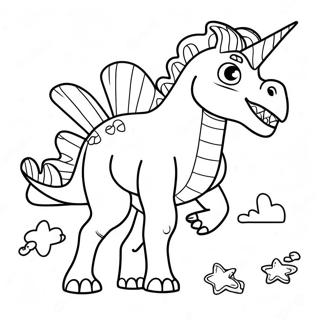 Enhörning dinosaurie färgläggningssida | Enhörningsdinosaurie målarbild