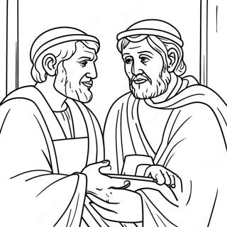 Apg 3 Peter och Johannes Målarbild | Apgärningar 3 målarbild