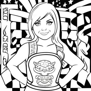 Söt Alexa Bliss med Mästarbälte Målarbild | Alexa Bliss målarbild