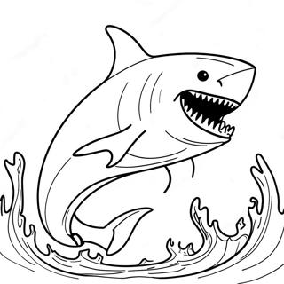 Fierce King Shark i Aktion Målarbild | Kung Haj målarbild