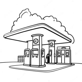 Bensinstation Målarbild | Bensinstation målarbild