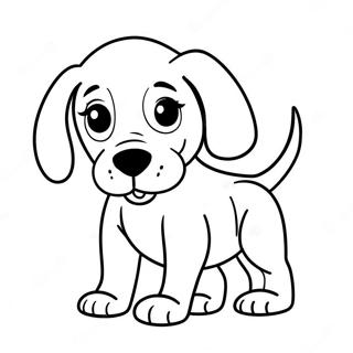 Lekfull blodhundvalp färgläggningssida | Blodhund målarbild