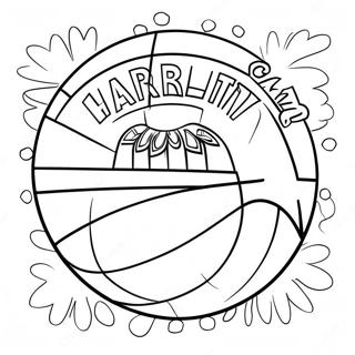 Harlem Globetrotters laglogotyp färgläggningssida | Harlem Globetrotters målarbild