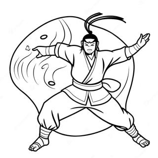 Neji i dynamisk stridsställning färgläggningssida | Neji målarbild