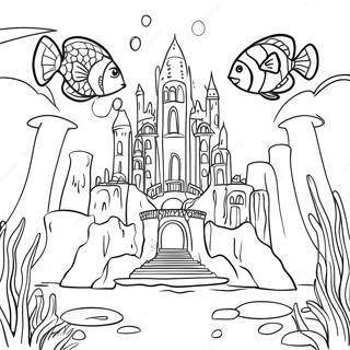 Atlantis Underwater City Målarbild | Atlantis målarbild