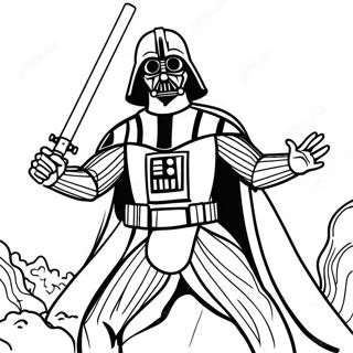 Darth Vader i Episk Strid Färgläggningssida | Darth Vader målarbild