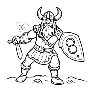 Vikingaspelare i aktion färgläggningssida | Minnesota Vikings målarbild