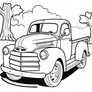 Klassisk Pickup Truck Färgläggningssida | Pickup Truck målarbild