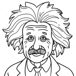 Rolig Albert Einstein med Galet Hår Målarbok | Albert Einstein målarbild