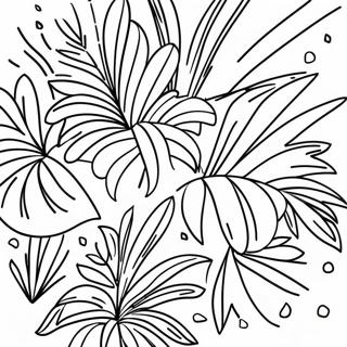 Tropiska palmblad målarbild | Palm målarbild