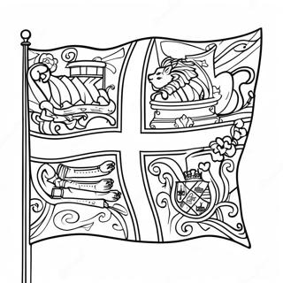 Färgläggningssida med Englands flagga | England målarbild