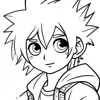 Cool emo anime-pojke med spikigt hår målarbild | Kille Emo Anime målarbild