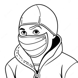 Smygande rånare med mask färgläggningssida | Rånare målarbild