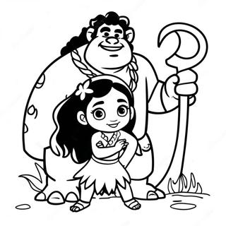 Maui och Moana Äventyr Målarbok | Moana målarbild