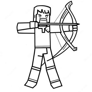 Minecraft Skyttekaraktär Målarbild | Minecraft Båge och Pil målarbild