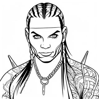 Jeff Hardy med Färgglatt Hår Målarbild | Jeff Hardy målarbild