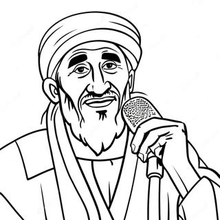 DD Osama med Mikrofon Målarbild | DD Osama målarbild