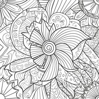Färgglada Pin Wheel Mönster Målarbild | Pin Wheel Mönster målarbild