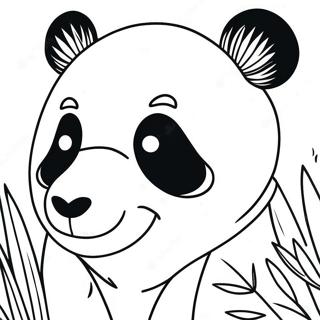 Glad Panda Ansikte Färgläggningssida | Panda Ansikte målarbild