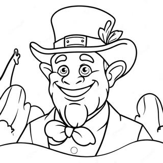 Busig Skrämmande Leprechaun Målarbok | Skrämmande Leprechaun målarbild