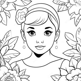 Söt Audrey med en Blomma Målarbok | Audrey målarbild