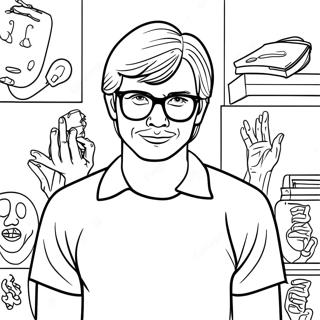 Skrämmande Jeffrey Dahmer Målarbild | Jeffrey Dahmer målarbild