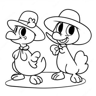Tre Caballeros Färgläggningssida | Tre Caballeros målarbild