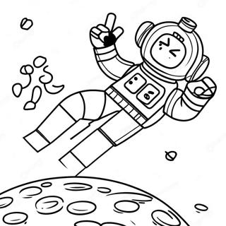 Lego Astronaut Utforskar Planet Färgläggningssida | Lego Rymd målarbild