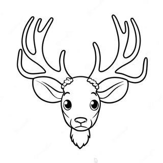 Tecknad Hjort Antler Färgläggningssida | Hjortskägg målarbild