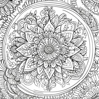 Invecklad Mandala Färgläggningssida | Invecklade målarbild