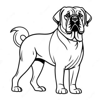 Engelsk mastiff står stolt målarbild | Engelsk Mastiff målarbild