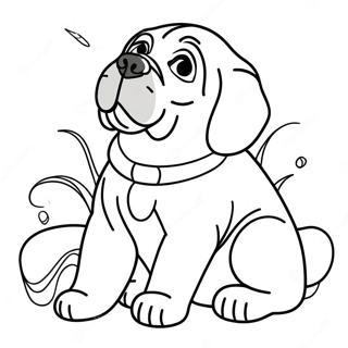 Lekfull engelsk mastiffvalp målarbild | Engelsk Mastiff målarbild