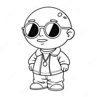 Cool Gangsta Stewie med solglasögon målarbild | Gangsta Stewie målarbild