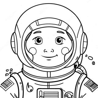 Astronaut i Rymden Målarbok | Astronaut målarbild