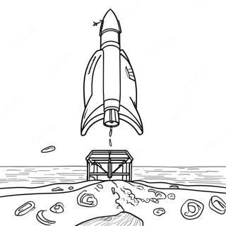 Apollo 11 Raketuppskjutning Målarbok | Apollo 11 målarbild