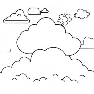 Himliska moln färgläggningssida | Himmel målarbild