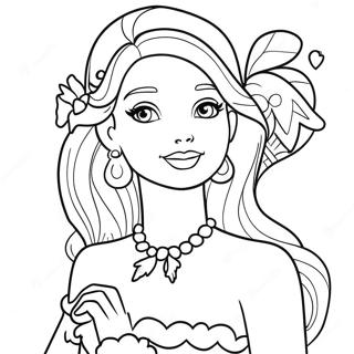 Barbie jul färgläggningssida | Barbie Jul målarbild